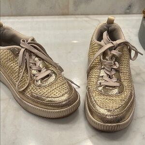 Gold Textured Sneakers